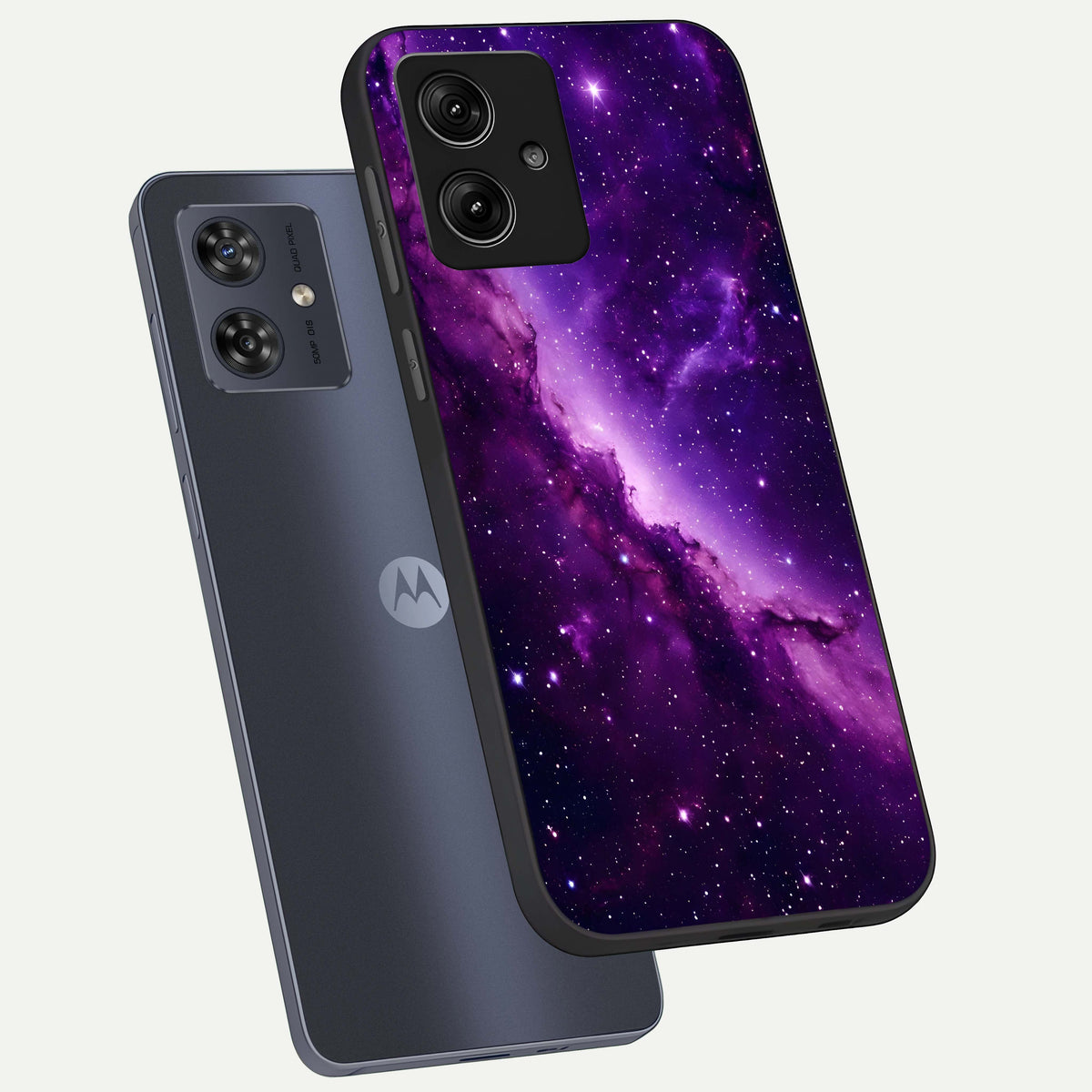  Purple Shade Sky phone case For Moto G54 showing premium glass back cover with detailed artwork