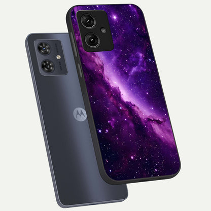  Purple Shade Sky phone case For Moto G54 showing premium glass back cover with detailed artwork