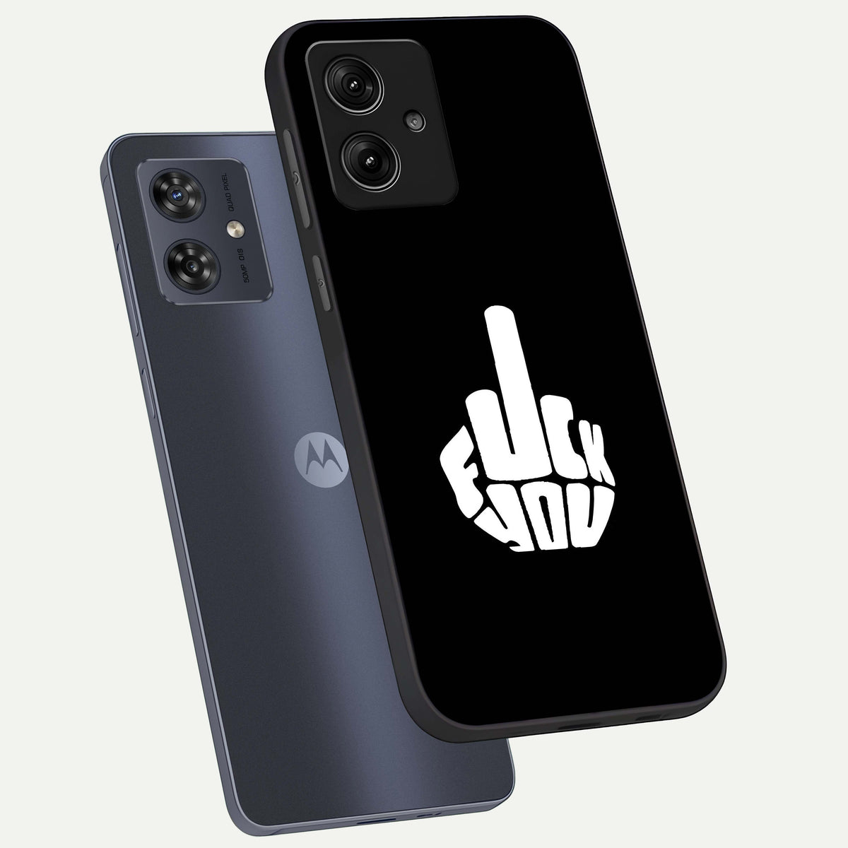  Rebel Mode On phone case For Moto G54 showing premium glass back cover with detailed artwork