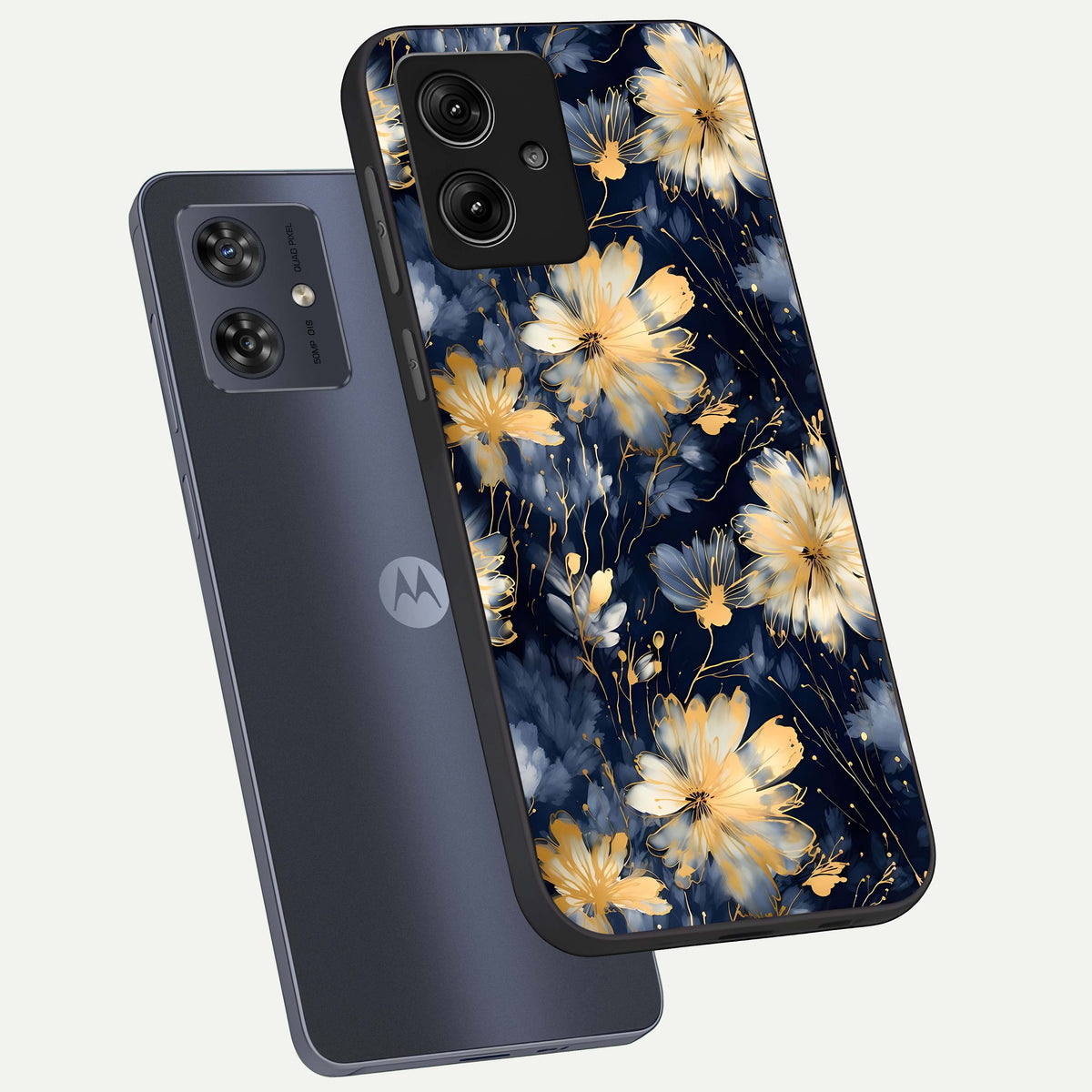  Royal Petal Dream phone case For Moto G54 showing premium glass back cover with detailed artwork