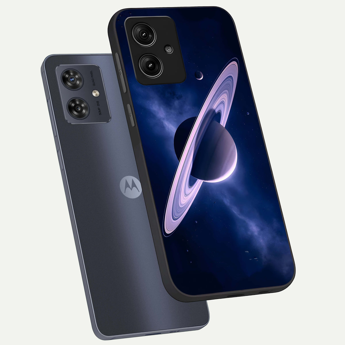  Saturn Ring Mystique phone case For Moto G54 showing premium glass back cover with detailed artwork