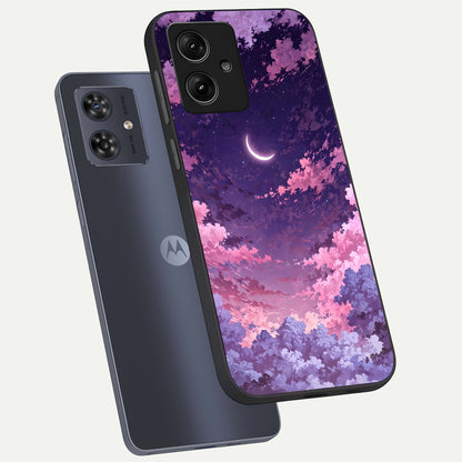  Sky Drift Clouds phone case For Moto G54 showing premium glass back cover with detailed artwork
