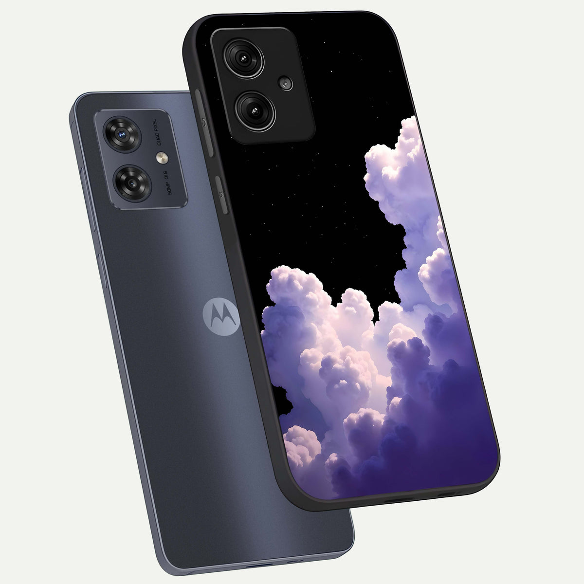  Starlit Night Whispers phone case For Moto G54 showing premium glass back cover with detailed artwork