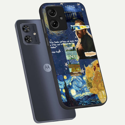  Starry Dream Vision phone case For Moto G54 showing premium glass back cover with detailed artwork