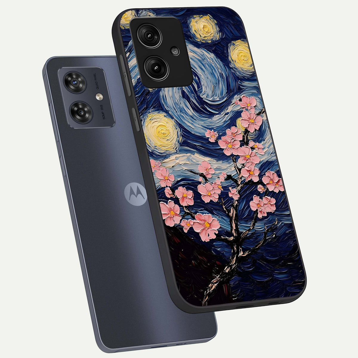  Van Gogh Scenery phone case For Moto G54 showing premium glass back cover with detailed artwork