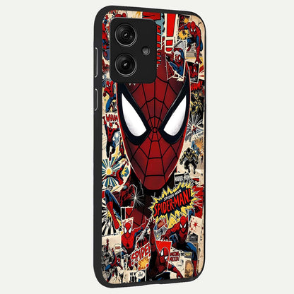 Aesthetic Wonder Spider back cover For Moto G54 slim fit glass case with vibrant aesthetic design