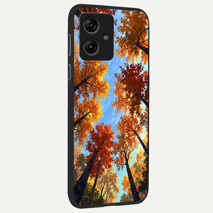  Autumn Sky Rise back cover For Moto G54 slim fit glass case with vibrant aesthetic design