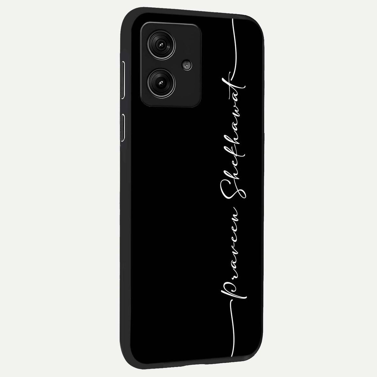  Black Tune Custom Name back cover For Moto G54 slim fit glass case with vibrant aesthetic design