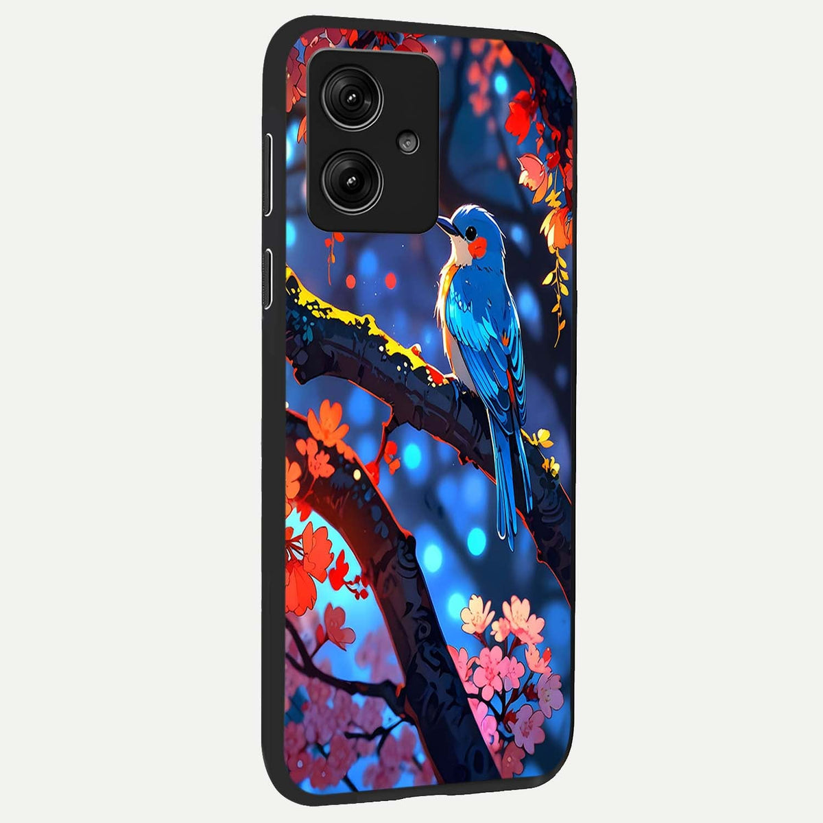 Blooming Water Drift back cover For Moto G54 slim fit glass case with vibrant aesthetic design