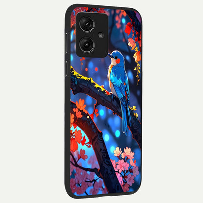  Blooming Water Drift back cover For Moto G54 slim fit glass case with vibrant aesthetic design