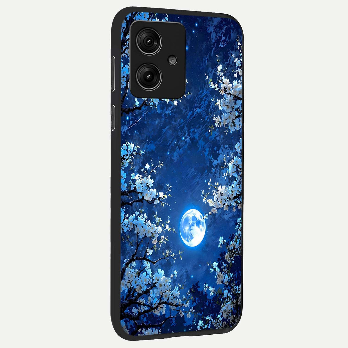  Blossom Moonlight Sky back cover For Moto G54 slim fit glass case with vibrant aesthetic design