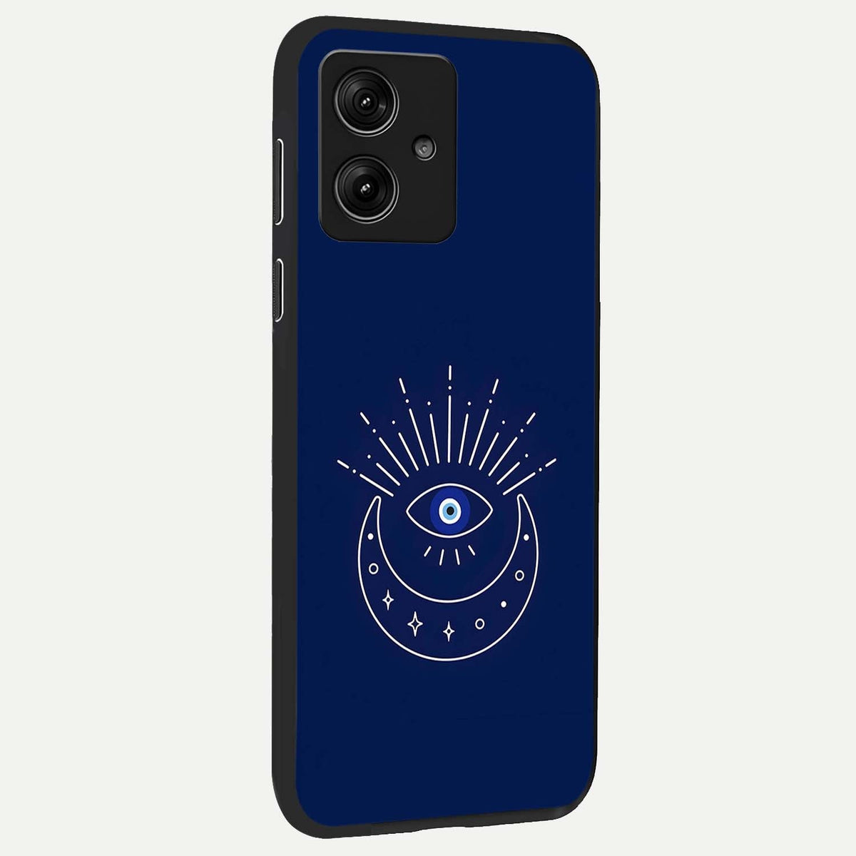  Blue Evil Eye back cover For Moto G54 slim fit glass case with vibrant aesthetic design