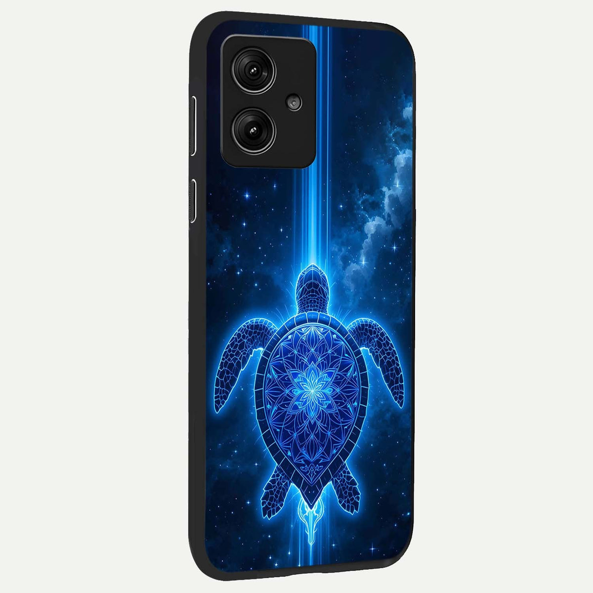  Blue Galaxy Turtle back cover For Moto G54 slim fit glass case with vibrant aesthetic design
