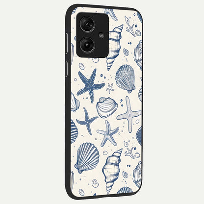  Blue Ocean Outline back cover For Moto G54 slim fit glass case with vibrant aesthetic design
