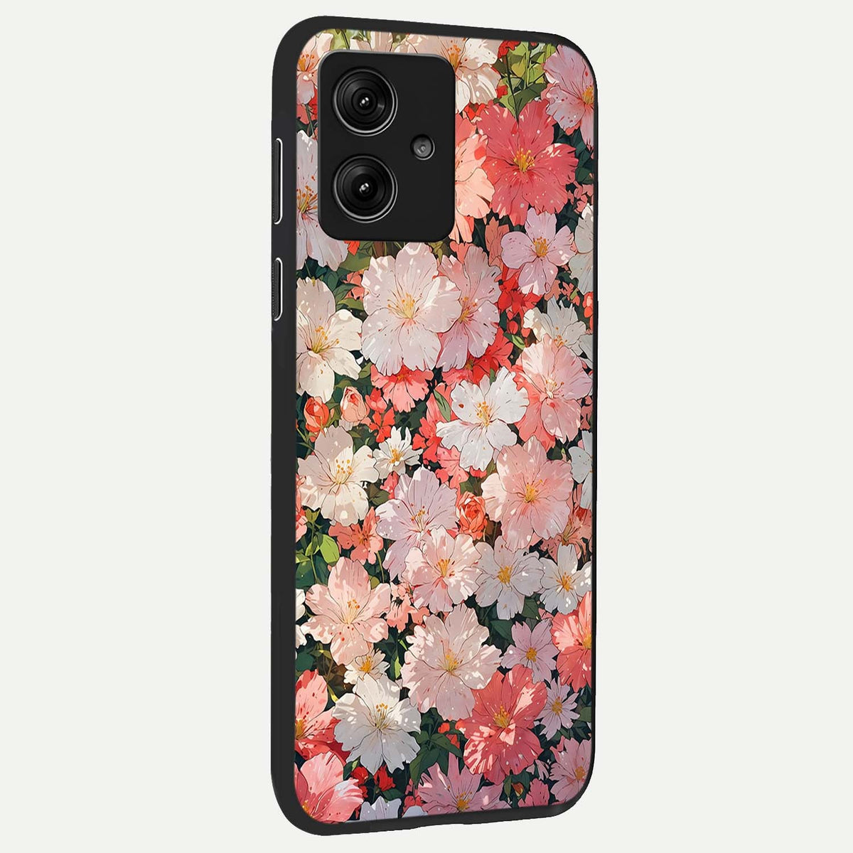  Blush Bloom Field back cover For Moto G54 slim fit glass case with vibrant aesthetic design