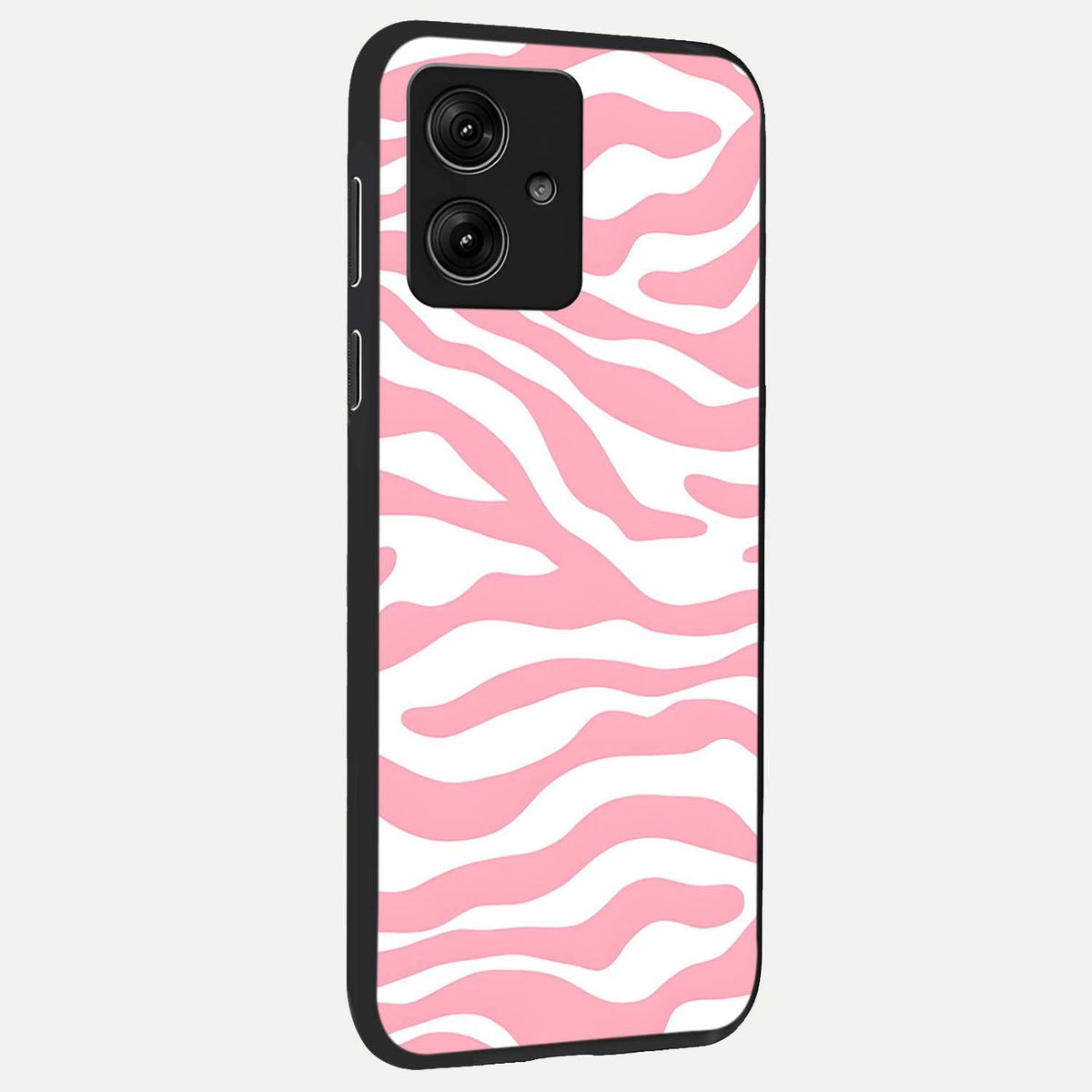 Blush Zebra Flow back cover For Moto G54 slim fit glass case with vibrant aesthetic design
