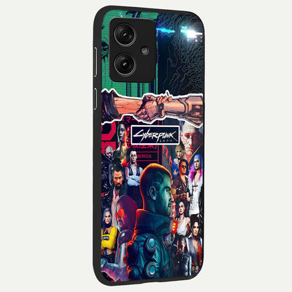  CYBERPUNK Legacy back cover For Moto G54 slim fit glass case with vibrant aesthetic design