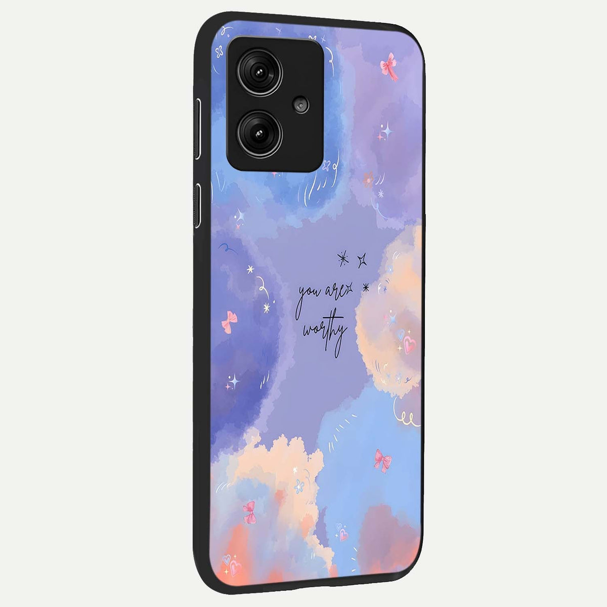  Celestial Cloud Magic back cover For Moto G54 slim fit glass case with vibrant aesthetic design