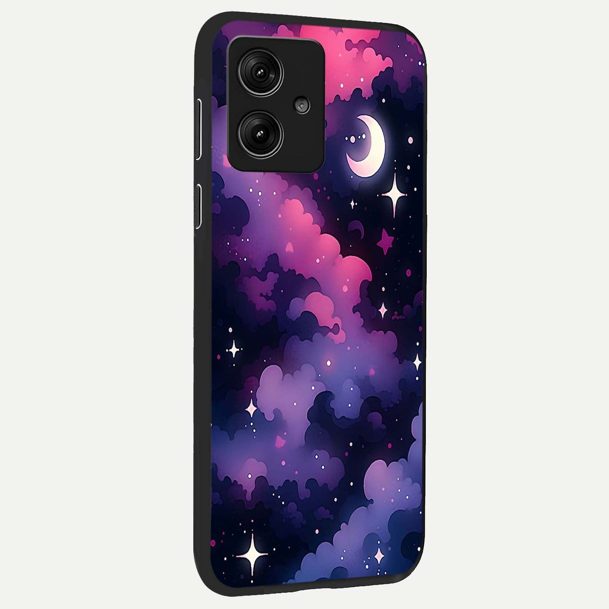  Celestial Moon Magic back cover For Moto G54 slim fit glass case with vibrant aesthetic design