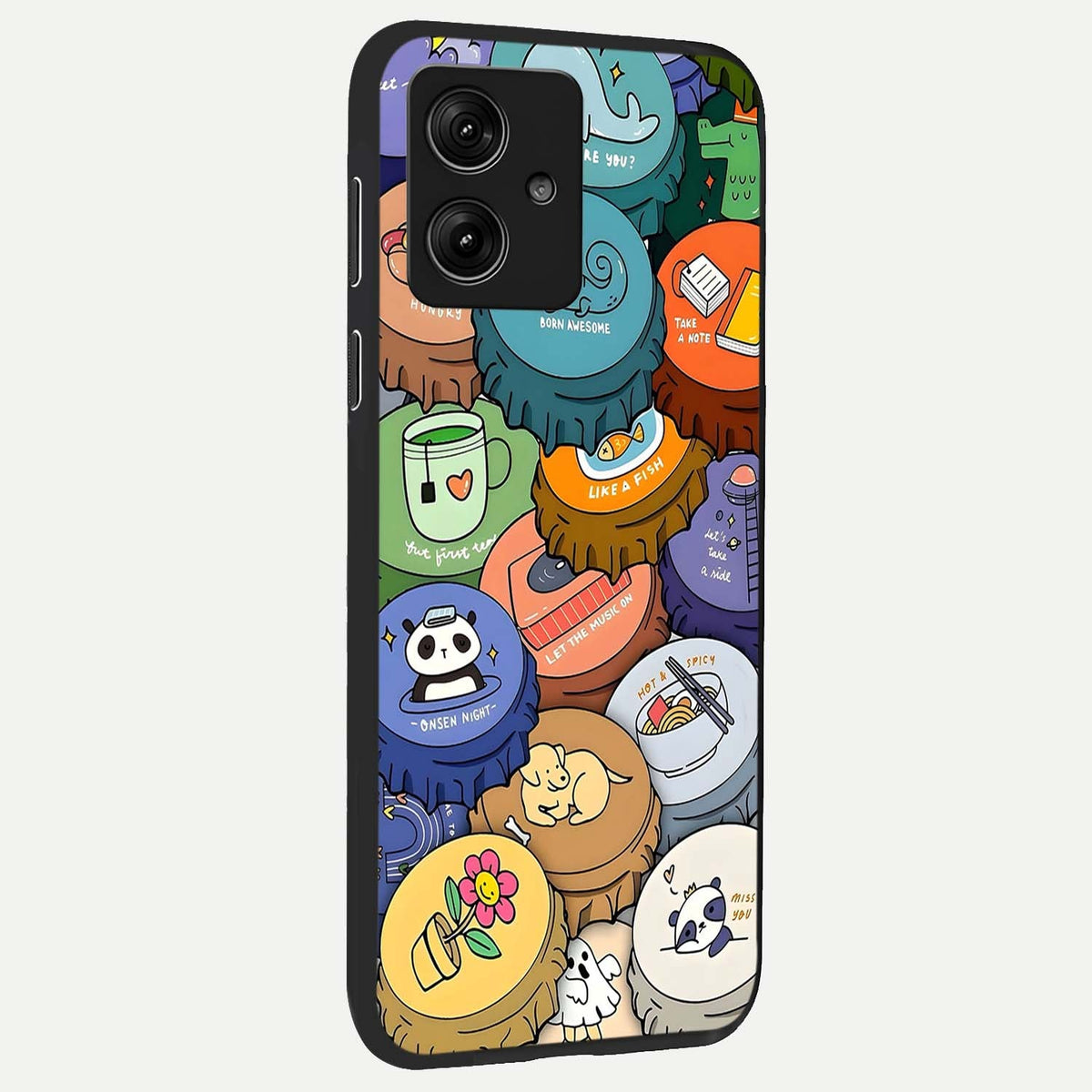  Coins Patterns back cover For Moto G54 slim fit glass case with vibrant aesthetic design