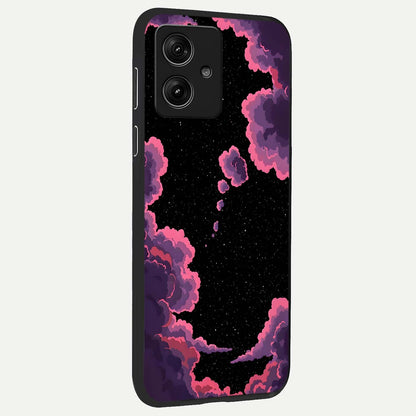  Cosmic Cloud Journey back cover For Moto G54 slim fit glass case with vibrant aesthetic design