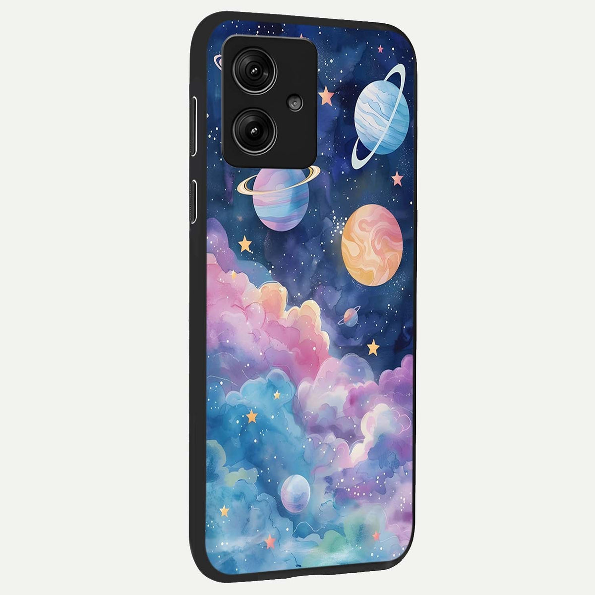  Cosmic Planet Dreams back cover For Moto G54 slim fit glass case with vibrant aesthetic design