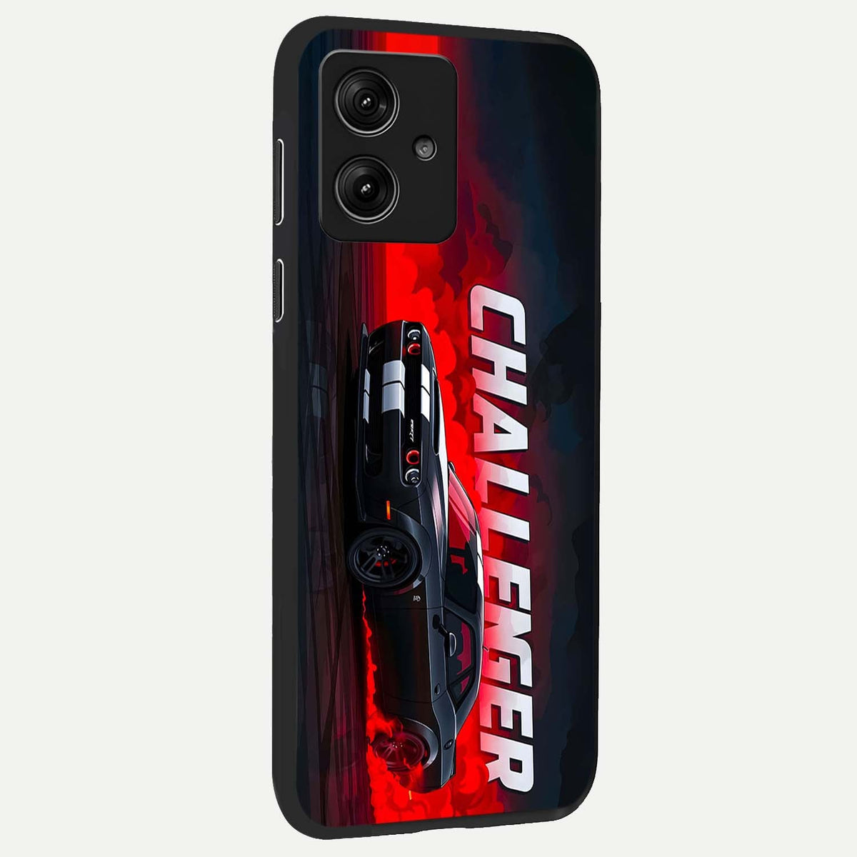  Crimson Challenger Fury back cover For Moto G54 slim fit glass case with vibrant aesthetic design