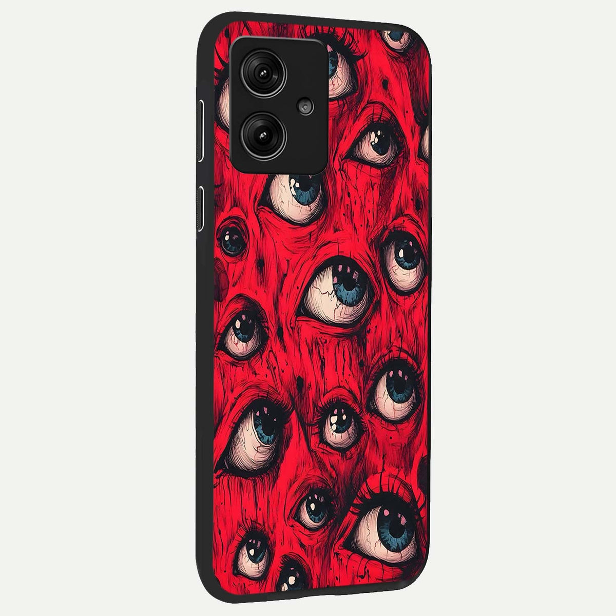  Crimson Watch Eyes back cover For Moto G54 slim fit glass case with vibrant aesthetic design