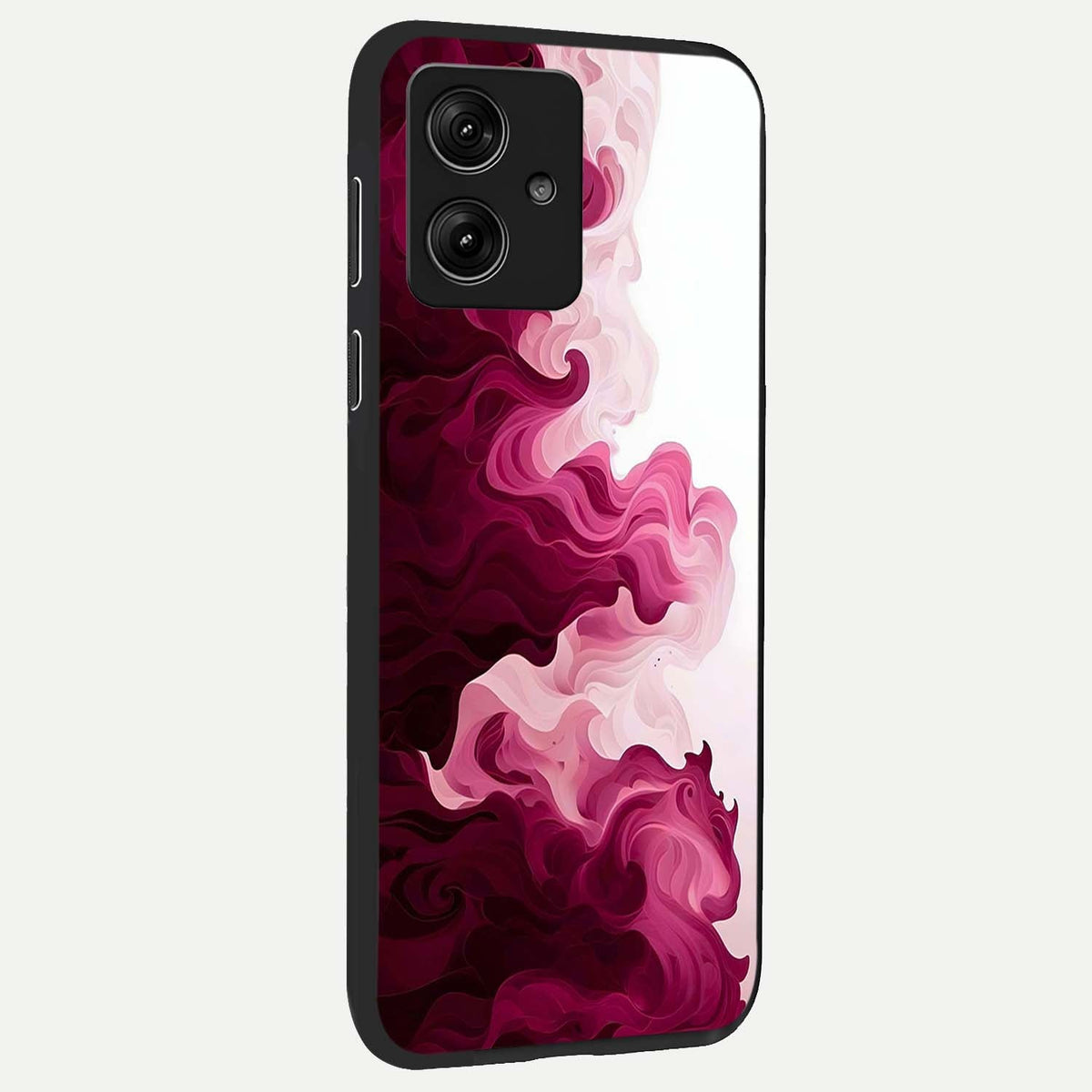  Crimson Wave Flow back cover For Moto G54 slim fit glass case with vibrant aesthetic design