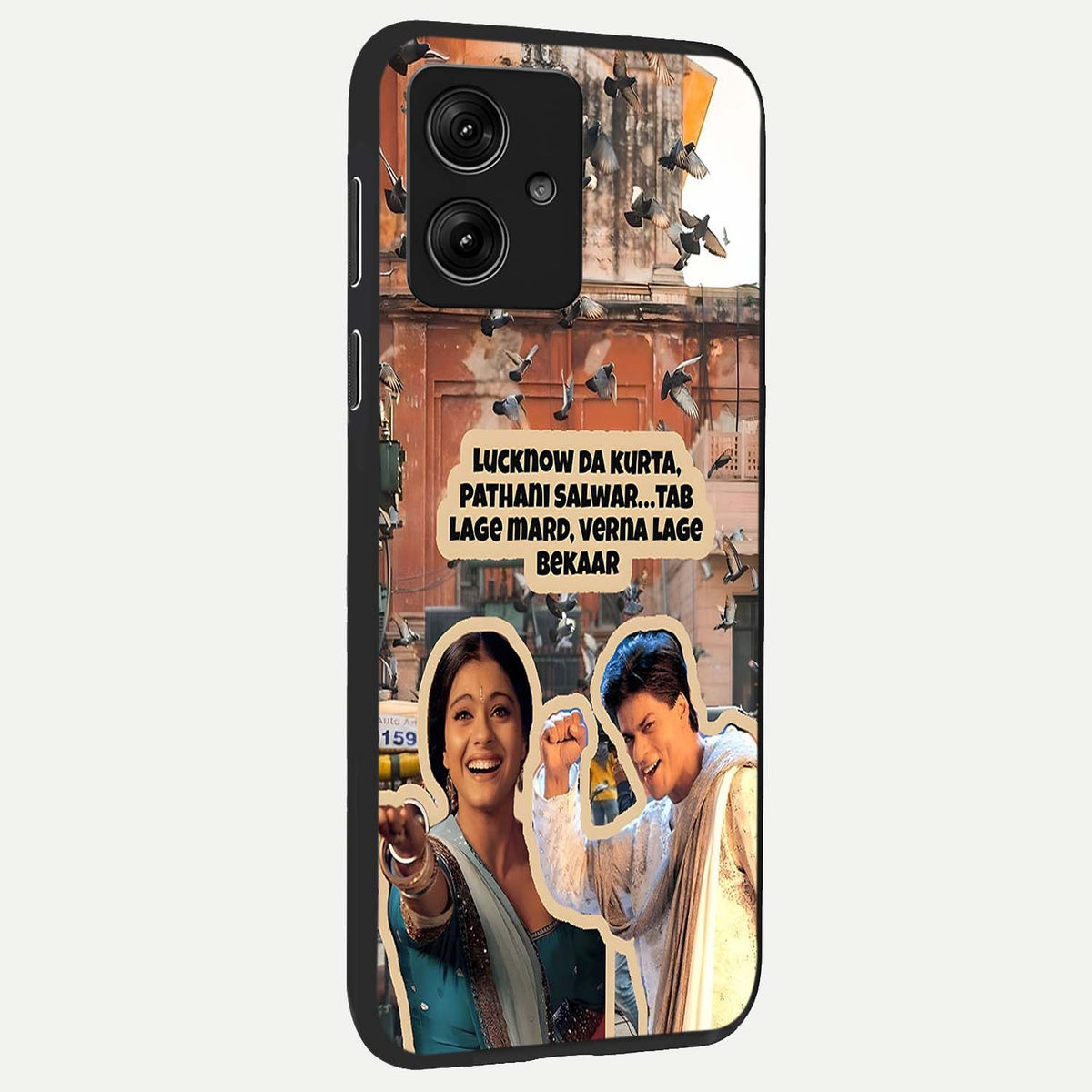  Desi Retro Vibes back cover For Moto G54 slim fit glass case with vibrant aesthetic design