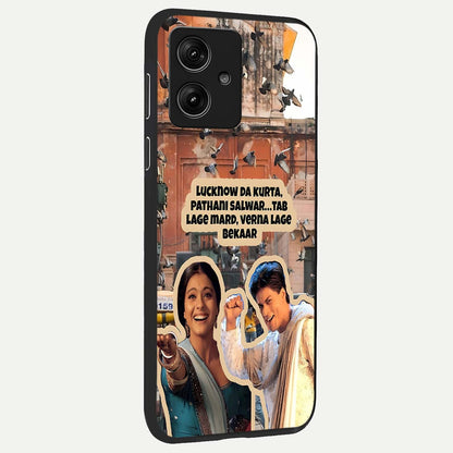  Desi Retro Vibes back cover For Moto G54 slim fit glass case with vibrant aesthetic design