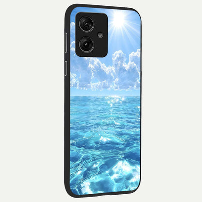  Endless Ocean Horizon back cover For Moto G54 slim fit glass case with vibrant aesthetic design