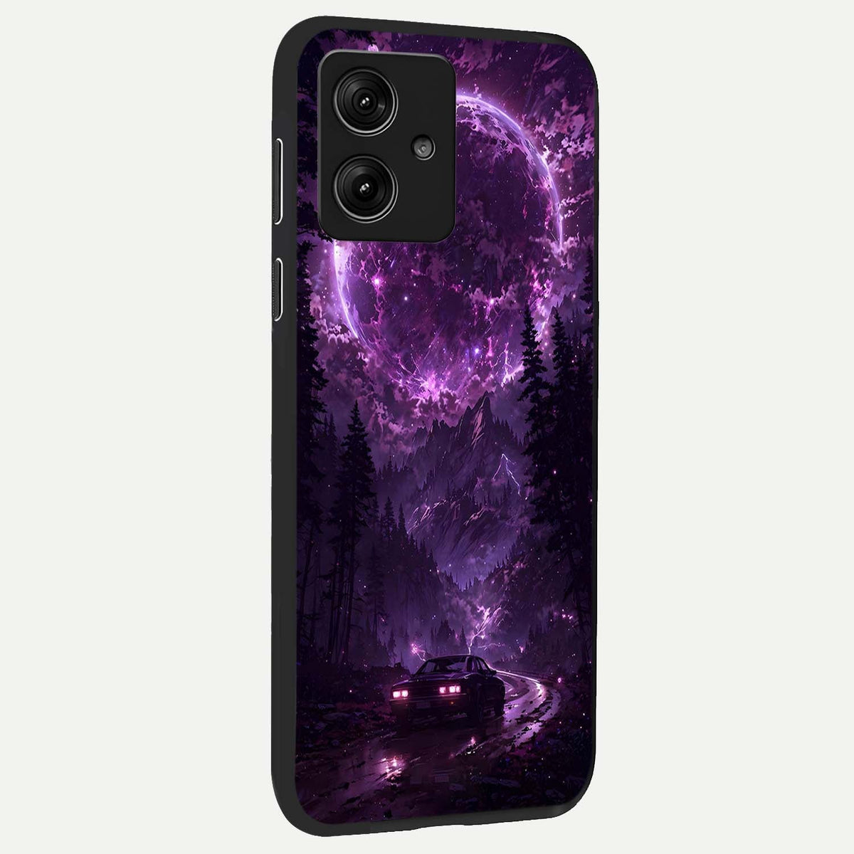  Eternal Cosmic Drive back cover For Moto G54 slim fit glass case with vibrant aesthetic design