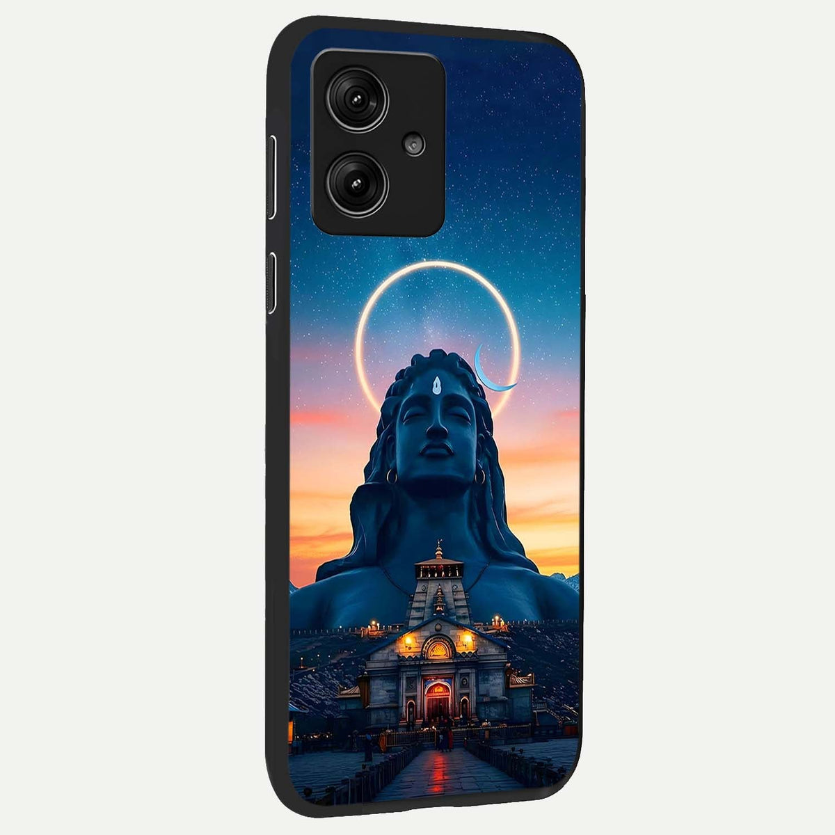  Eternal Shiva Aura back cover For Moto G54 slim fit glass case with vibrant aesthetic design