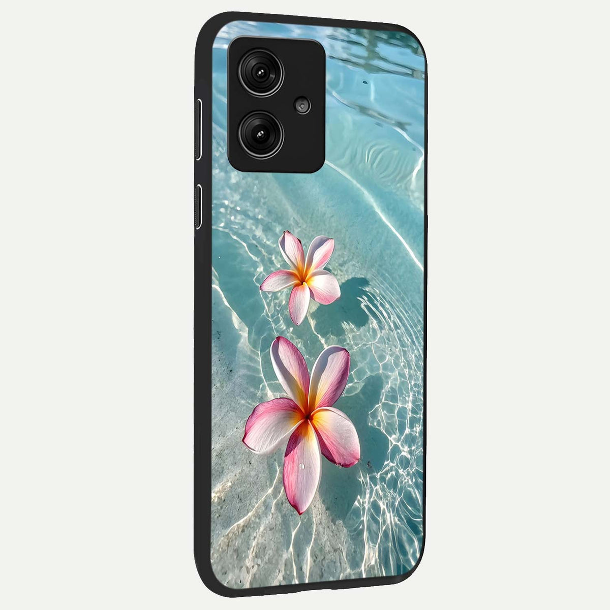  Floating Bloom Bliss back cover For Moto G54 slim fit glass case with vibrant aesthetic design