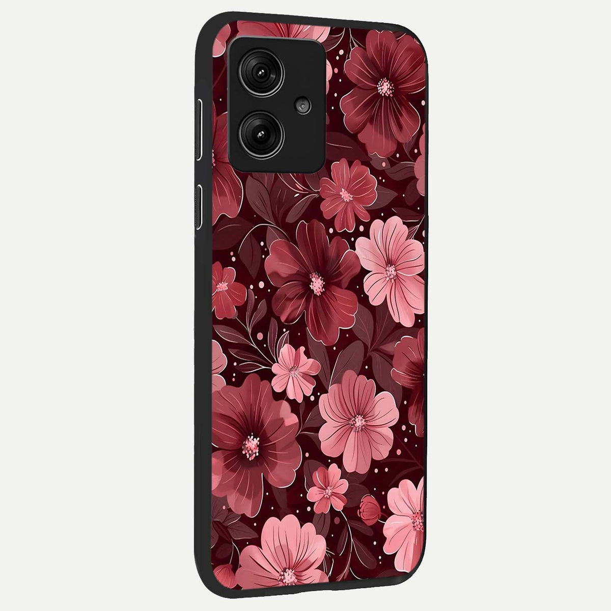  Flower Blush Bloom back cover For Moto G54 slim fit glass case with vibrant aesthetic design