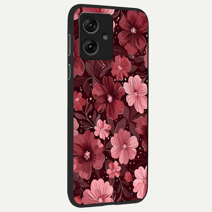  Flower Blush Bloom back cover For Moto G54 slim fit glass case with vibrant aesthetic design