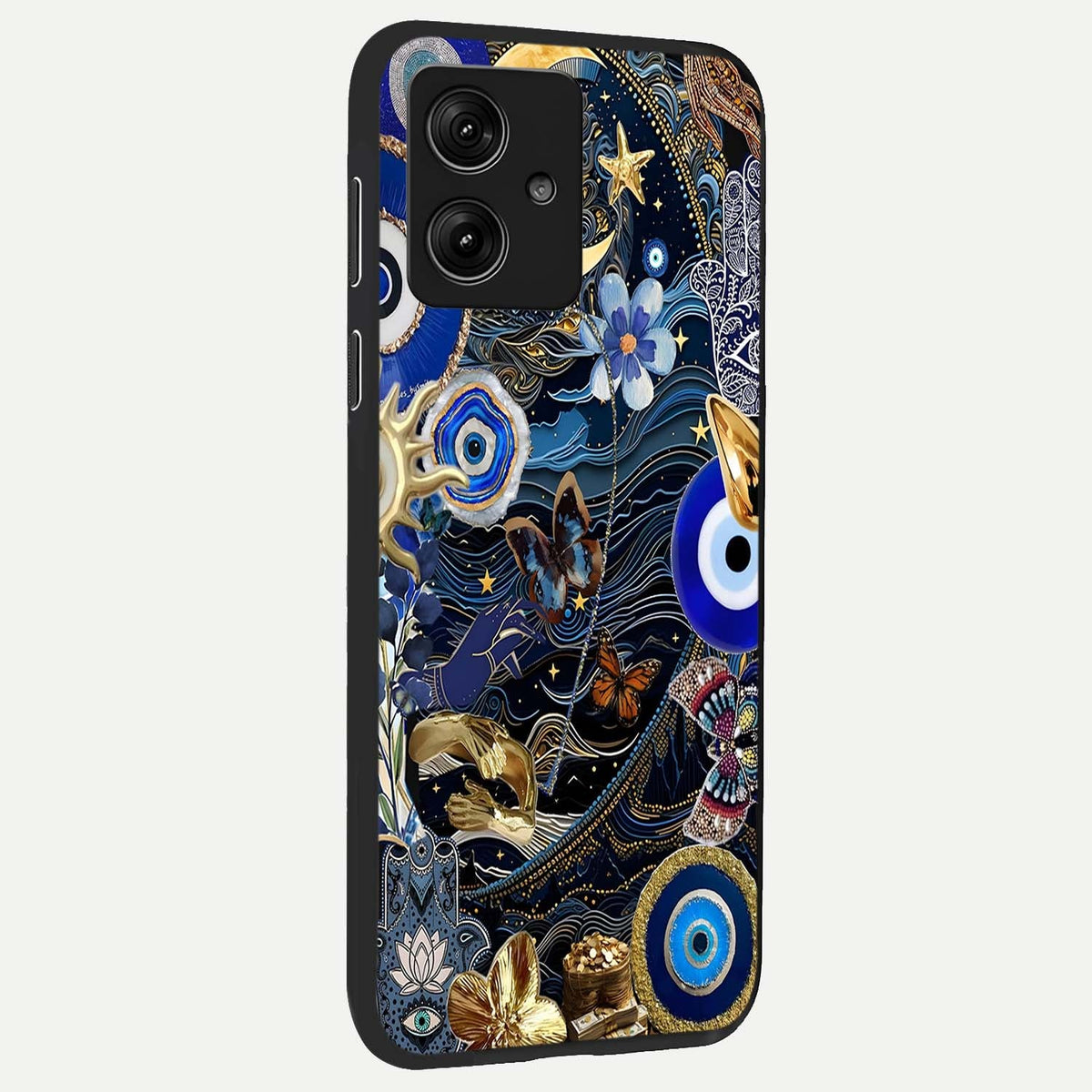  Golden Moon Magic back cover For Moto G54 slim fit glass case with vibrant aesthetic design