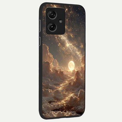  Golden Sky Dream back cover For Moto G54 slim fit glass case with vibrant aesthetic design