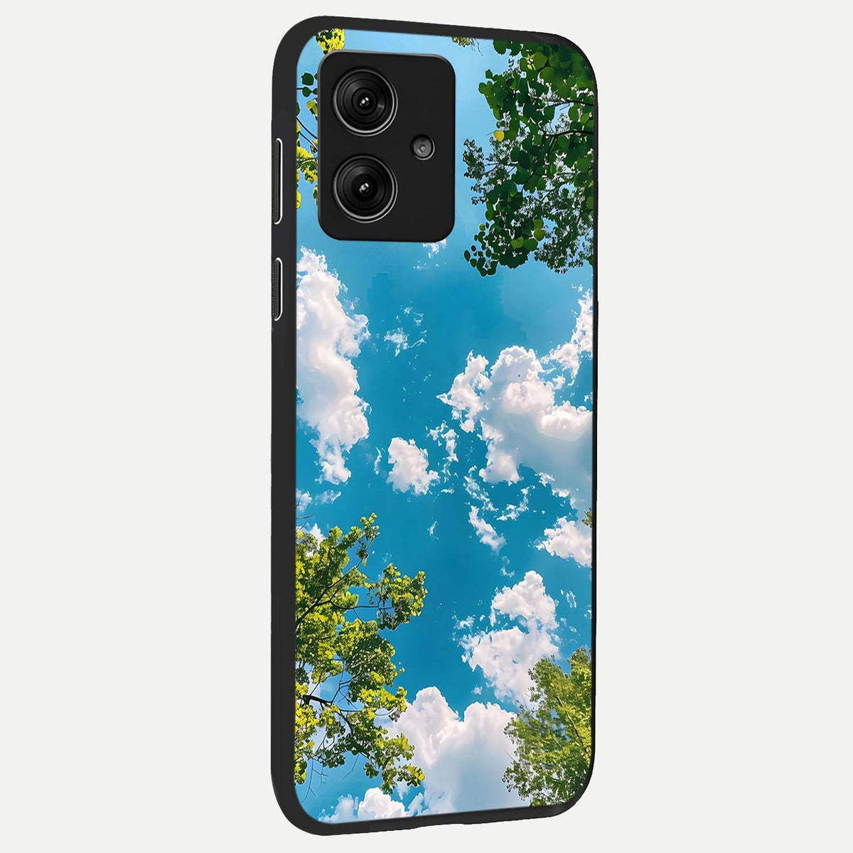 Green Moon Energy back cover For Moto G54 slim fit glass case with vibrant aesthetic design