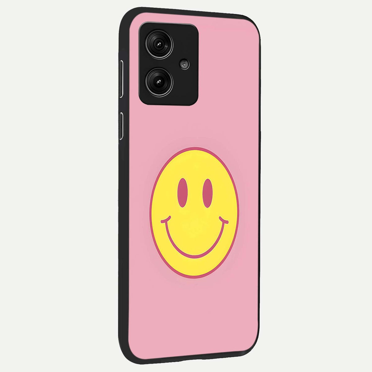  Happy Pink Mood back cover For Moto G54 slim fit glass case with vibrant aesthetic design