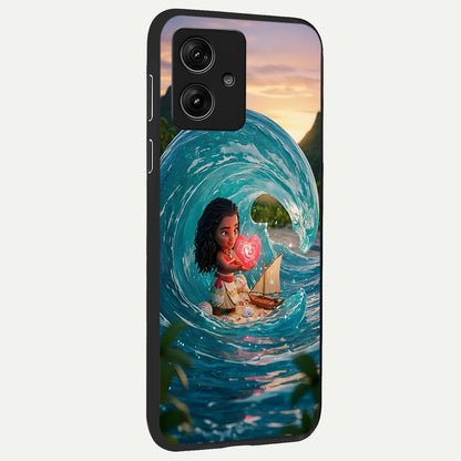  Heart of Ocean back cover For Moto G54 slim fit glass case with vibrant aesthetic design