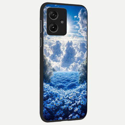  Heavenly Daisy Horizon back cover For Moto G54 slim fit glass case with vibrant aesthetic design