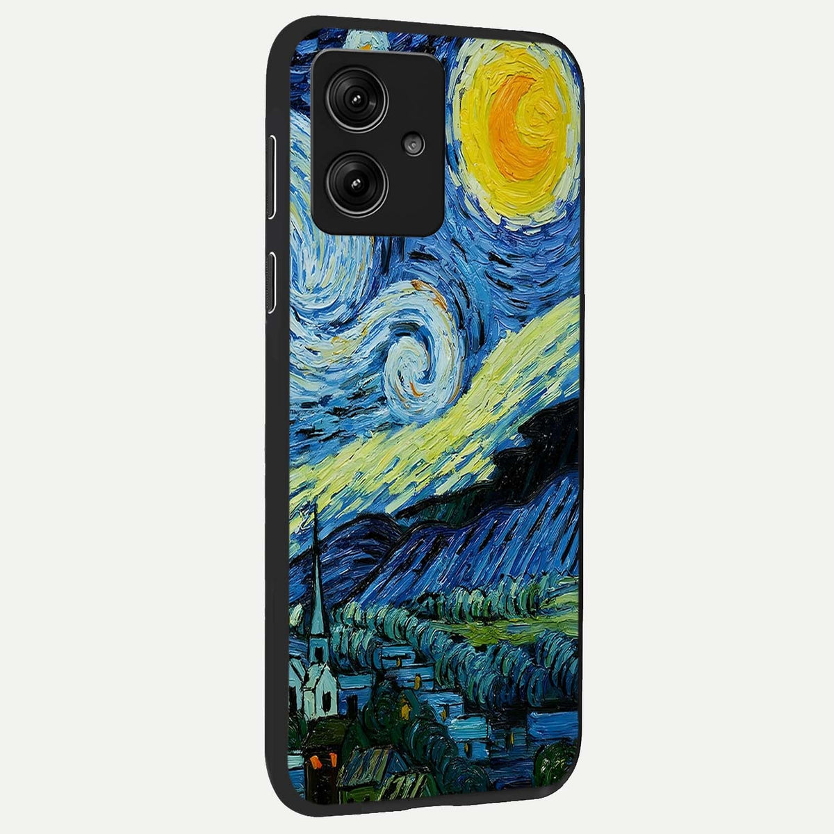  Inspired Van Gogh Art back cover For Moto G54 slim fit glass case with vibrant aesthetic design