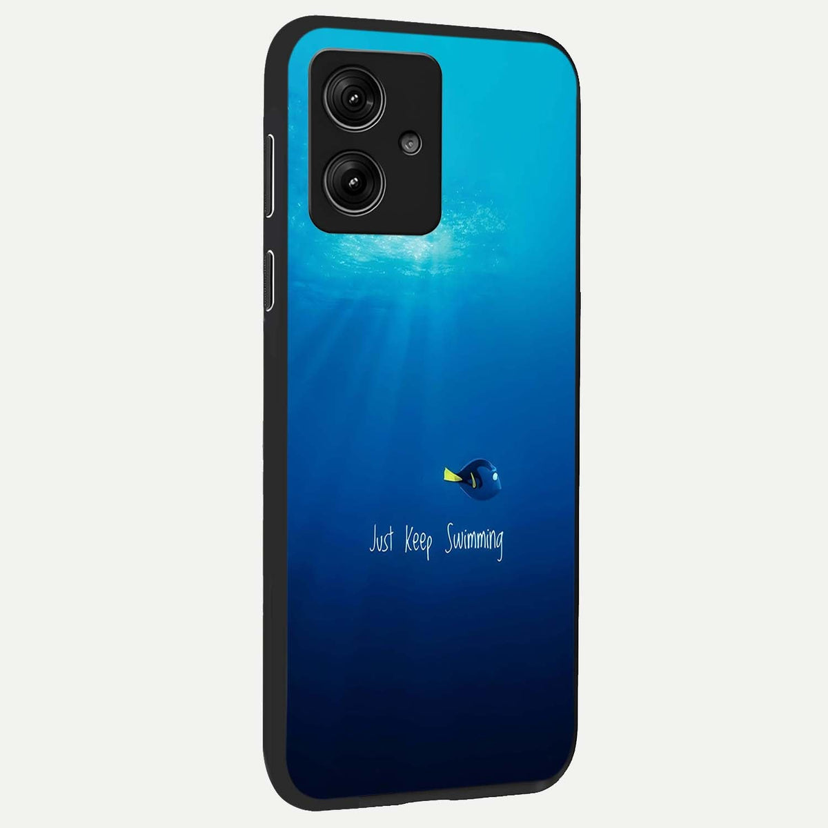  Just Keep Swimming back cover For Moto G54 slim fit glass case with vibrant aesthetic design