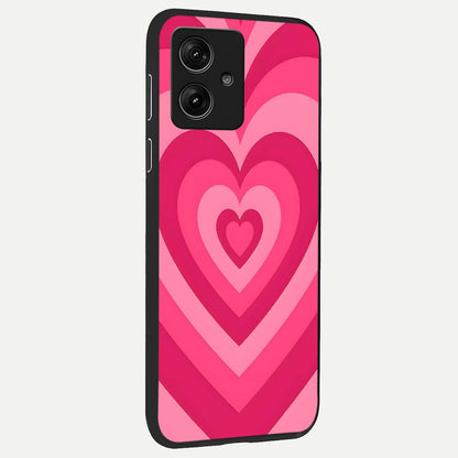  Layered Love Hearts back cover For Moto G54 slim fit glass case with vibrant aesthetic design