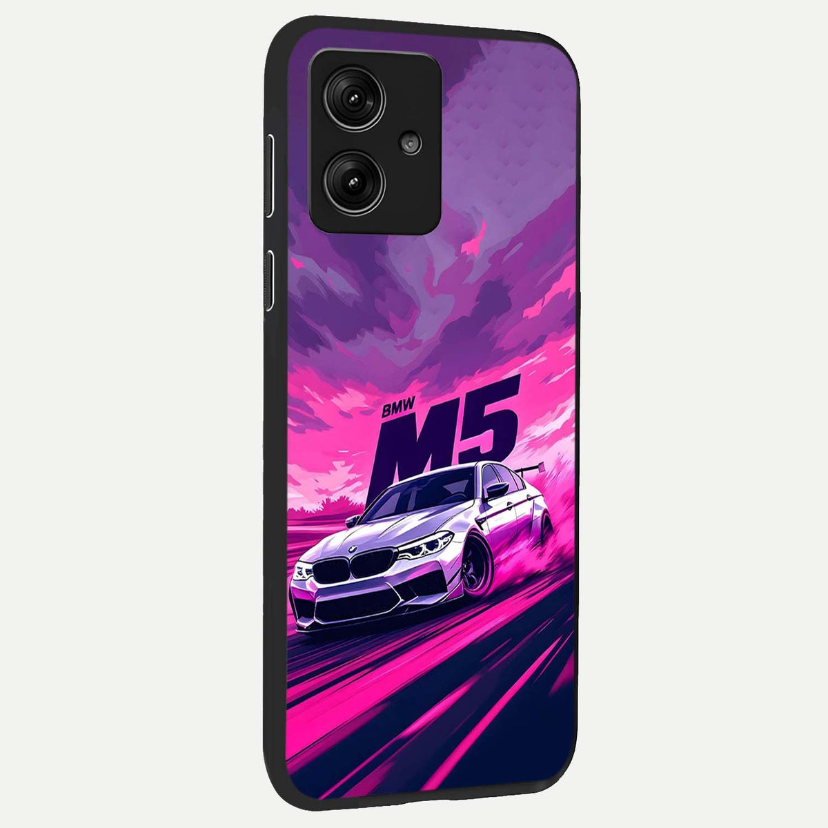  MS Neon Car back cover For Moto G54 slim fit glass case with vibrant aesthetic design