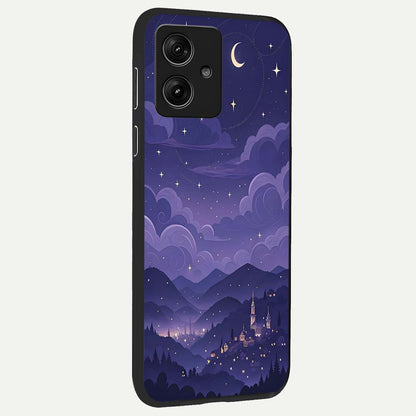 Minimal Night View back cover For Moto G54 slim fit glass case with vibrant aesthetic design