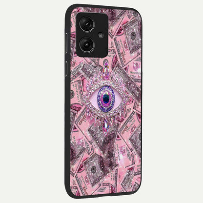  Money Eye Luxe back cover For Moto G54 slim fit glass case with vibrant aesthetic design