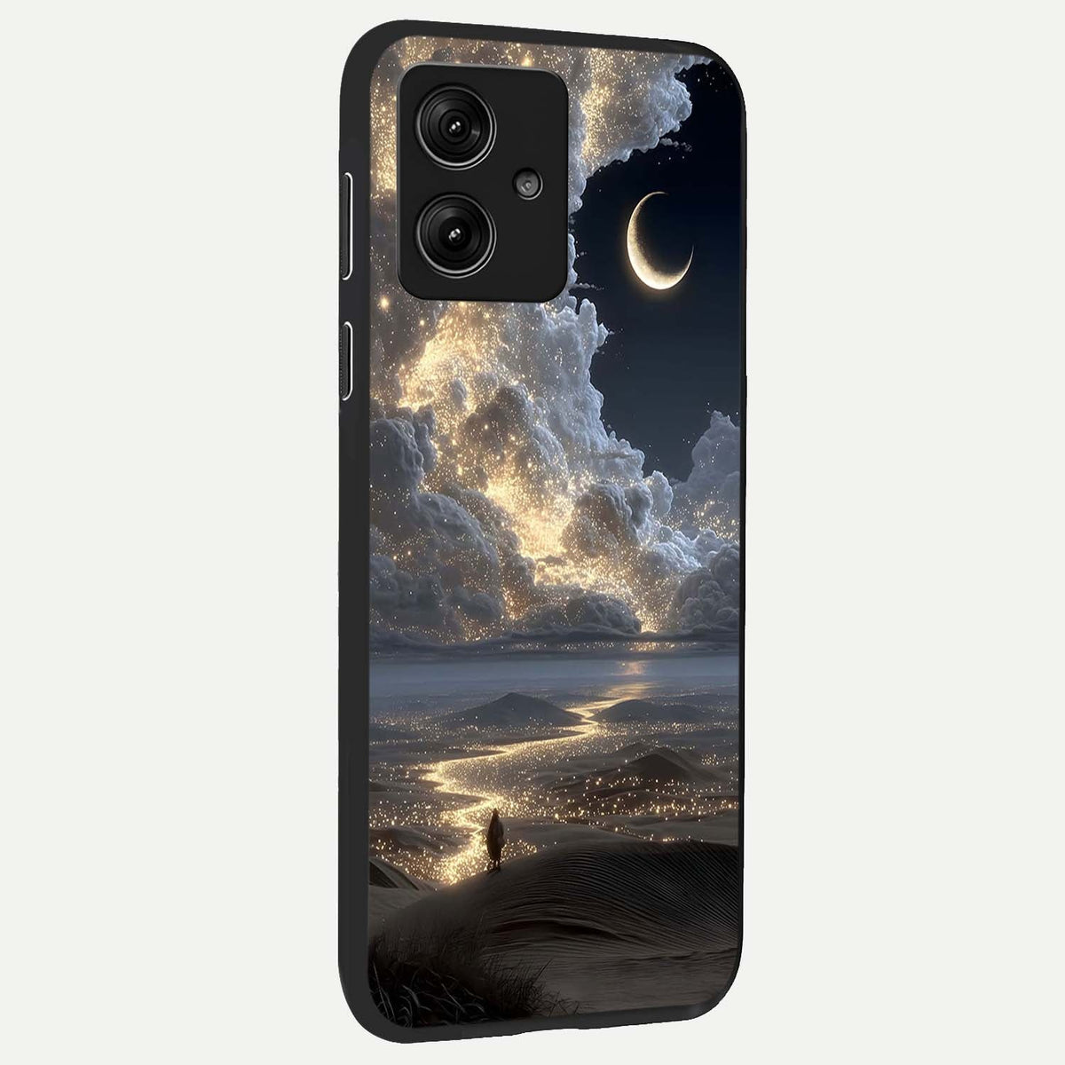  Moonlight Spark Path back cover For Moto G54 slim fit glass case with vibrant aesthetic design